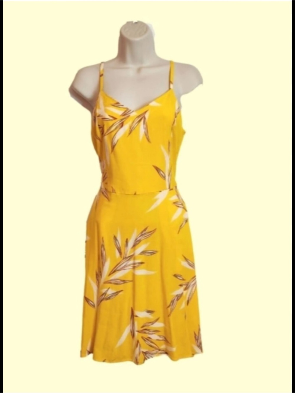 Apt. 9 Yellow Floral Spaghetti-Strap Mini Dress Size XL